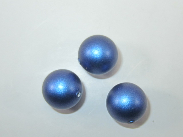 50pcs. 6mm PEARL IRIDESCENT DARK BLUE  ROUND 1/2 DRILLED European Pearl